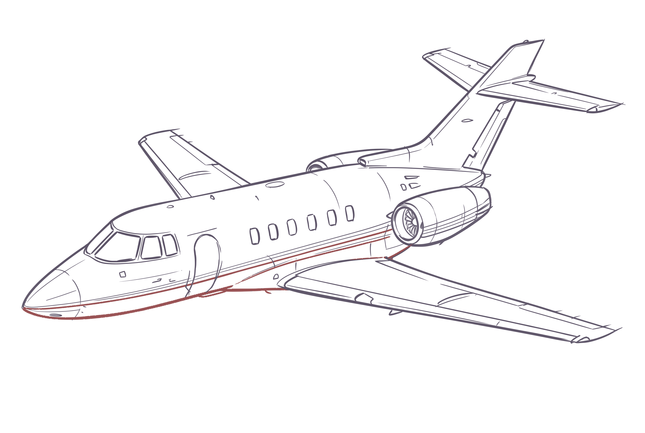Hawker 750 line illustration